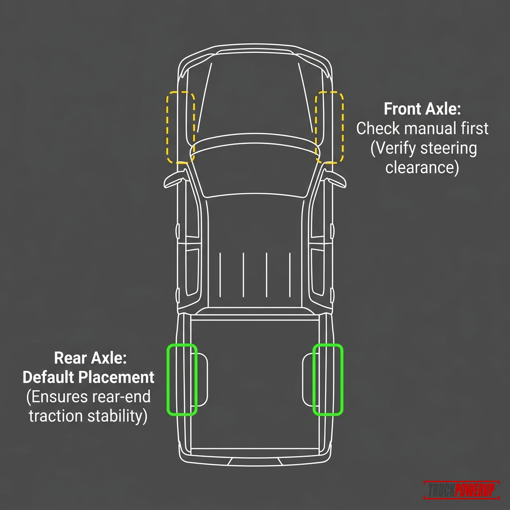 4x4 Snow Chain Axle Placement Diagram