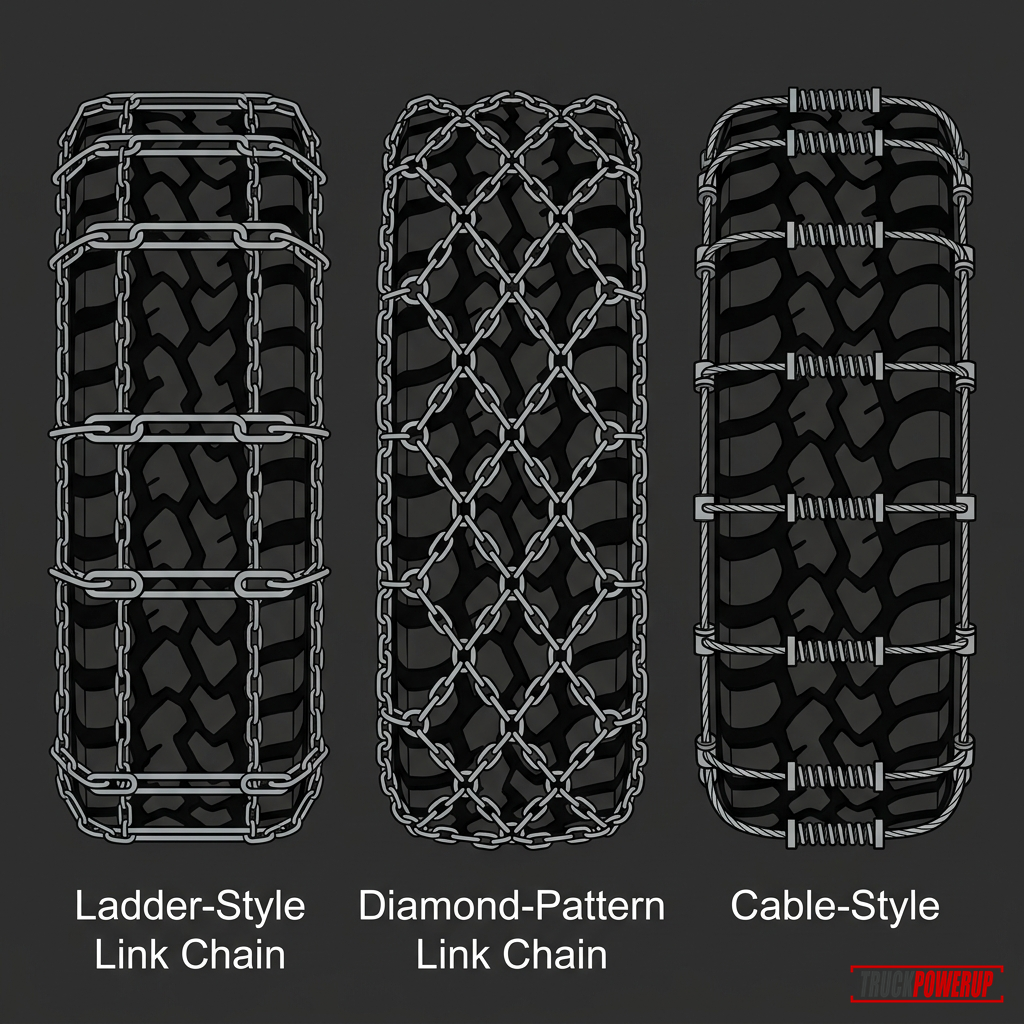 Tire Chain Contact Patterns Comparison