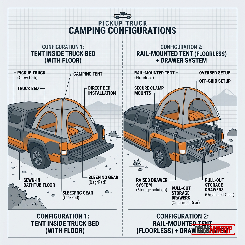 Truck Bed Tent Floor vs Floorless Platform Comparison